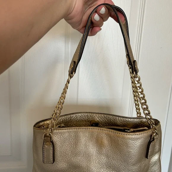 Michael Kors Gold Jet Set Chain messenger crossbody shoulder satchel - Picture 5 of 15